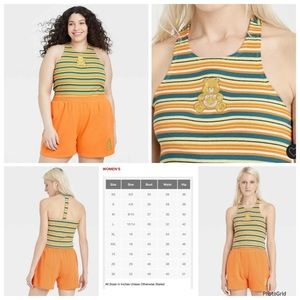 Care Bears XXL yellow striped plus size tank top NWT